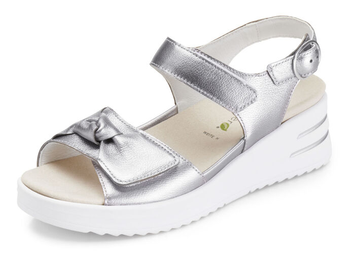 Waldläufer Sandale mit zwei praktischen Klettspangen ALTSILBER