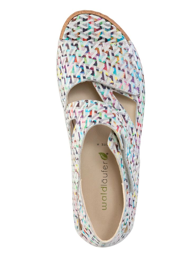 Waldl&auml;ufer Sandale aus effektvoll bedrucktem Nubukleder 