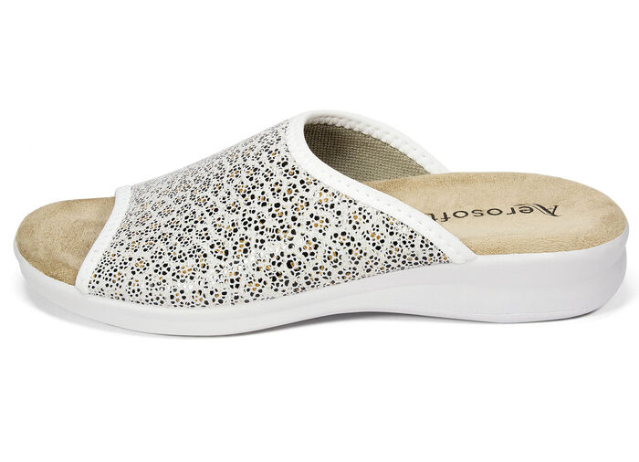 Stretch Sommerschuhe wahlweise als Pantolette oder Sandalette WEISS-LEO