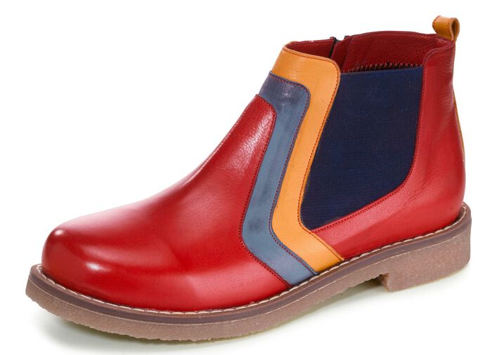 Gemini Stiefelette mit dekorativem Einsatz ROT-BUNT