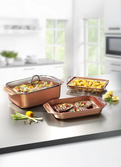 Livington Copperline WonderCooker inkl. Glasdeckel  