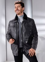 Lederjacke mit abtrennbarem Webpelzkragen 