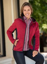 Jacke mit Lederimitateinfassung 