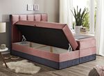 Boxspringbett mit Topper und 2 Bettkästen ROSA-ANTHRAZIT
