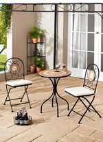 Bistro-Set Mosaik, 3-teilig, inklusive Sitzkissen 