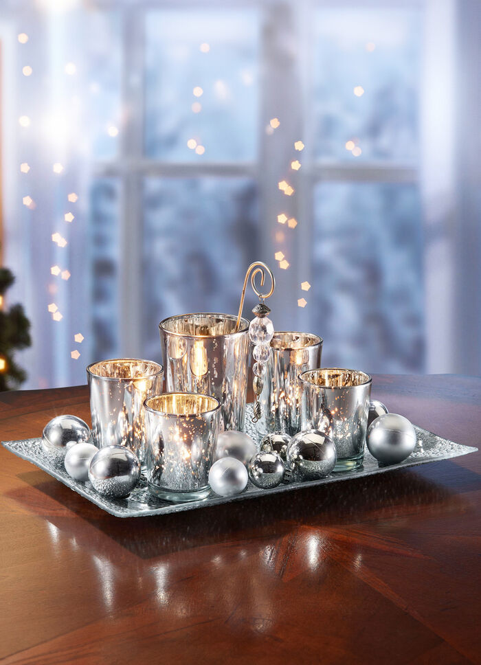 Glas-Kerzenhalter 18-teilig SILBER
