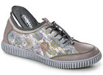 Gemini Sneaker aus teilweise floral bedrucktem Rindleder TAUPE-BUNT