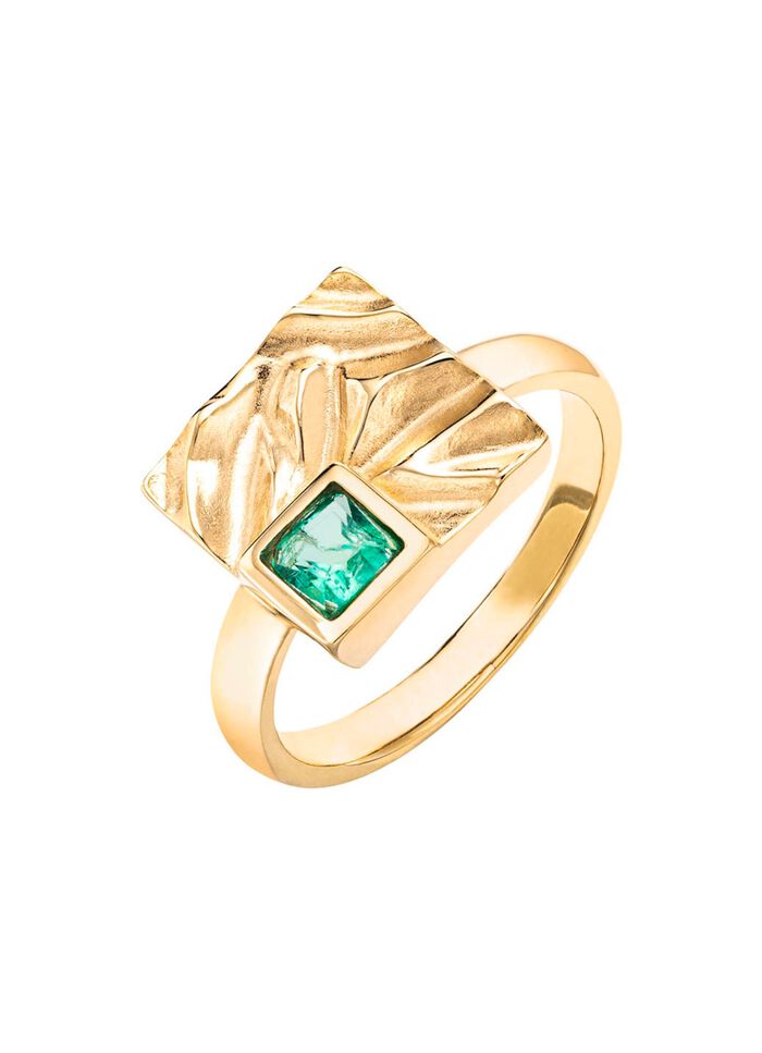 Edler Damenring mit Smaragd 