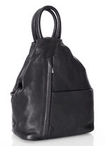 Laurina, Rucksack, Damen, mit zwei durch Rei&szlig;verschluss teilbare Umh&auml;ngeriemen SCHWARZ