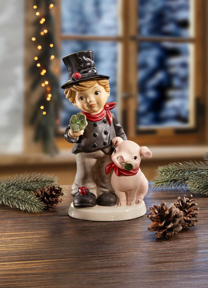 Schornsteinfeger mit Schwein 