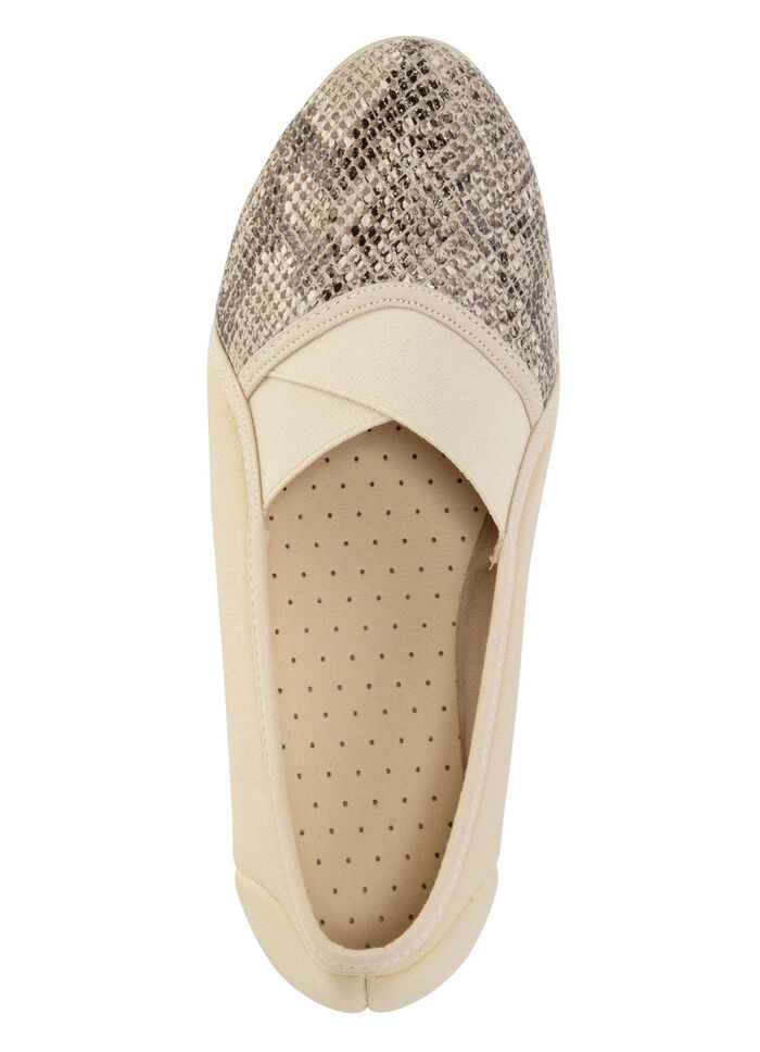 Slipper aus elastischem Textilmaterial BEIGE-BRAUN