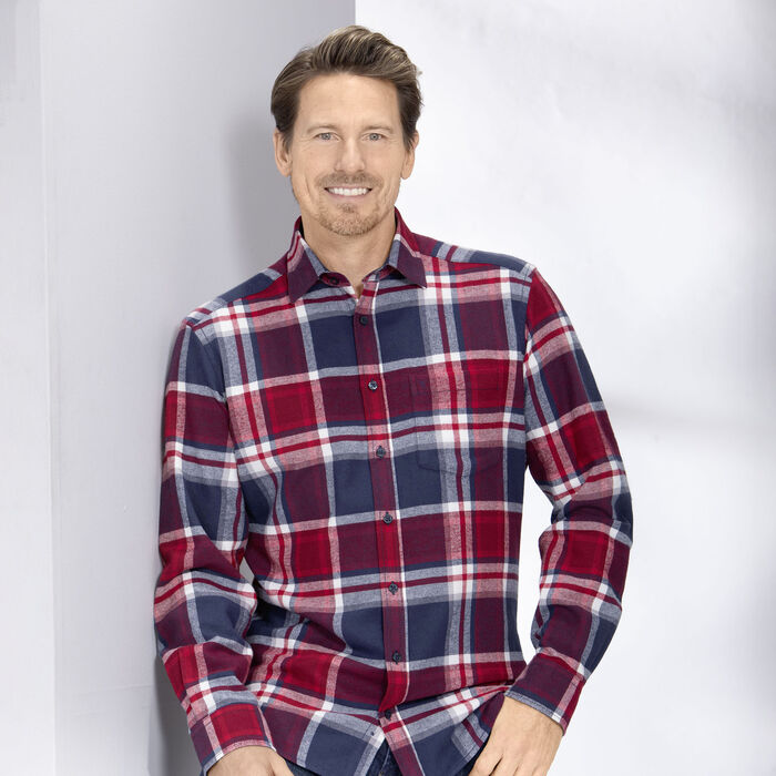 Kariertes Hemd von "King's Road" ROT-DUNKELBLAU