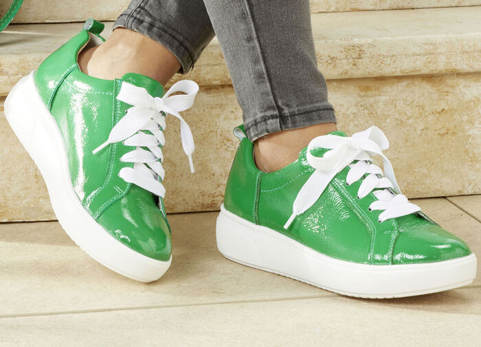 Waldläufer, trendige Damen-Schnürschuhe, Weite H, mit herausnehmbarem Fußbett GRÜN