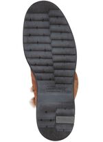 Waldl&auml;ufer Schn&uuml;r-Stiefelette mit kuscheligem Kragen aus Lammfell BRAUN