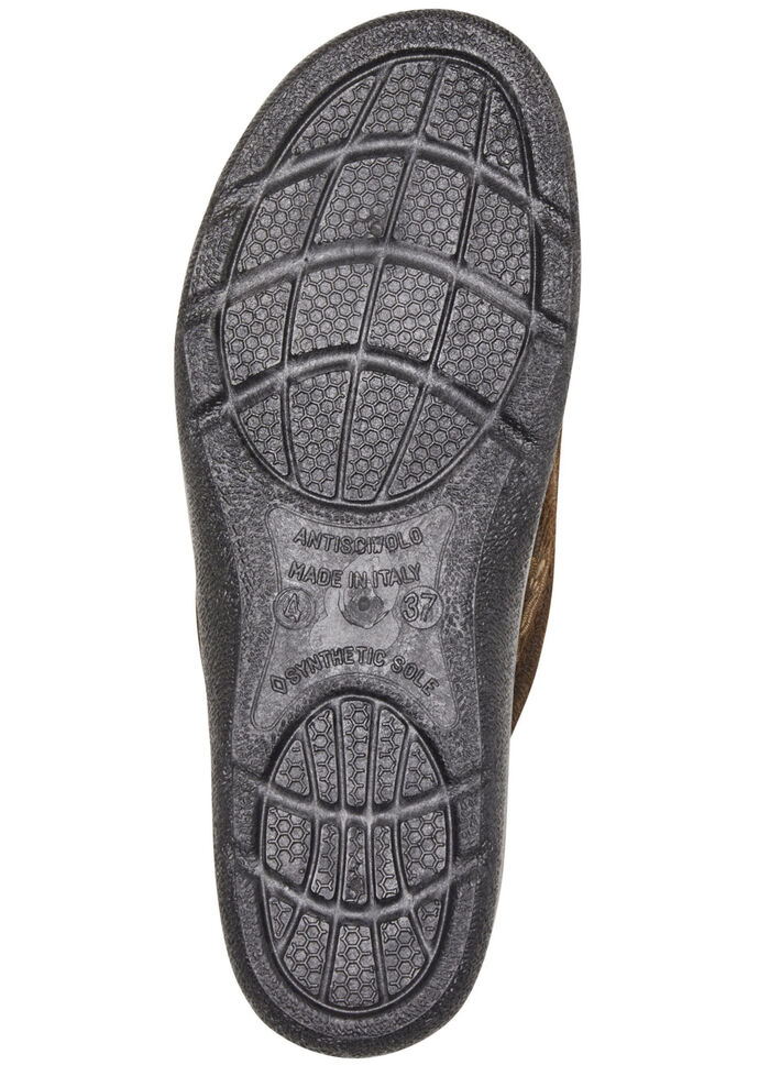 Pantoffel mit floralem Muster BRAUN