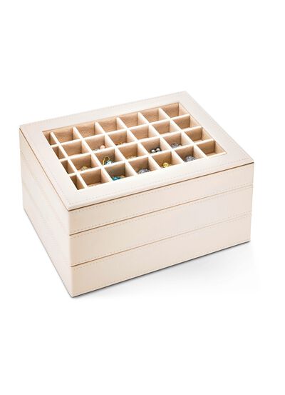 Schmuckkoffer aus Kunstleder mit Samtinnenfutter 