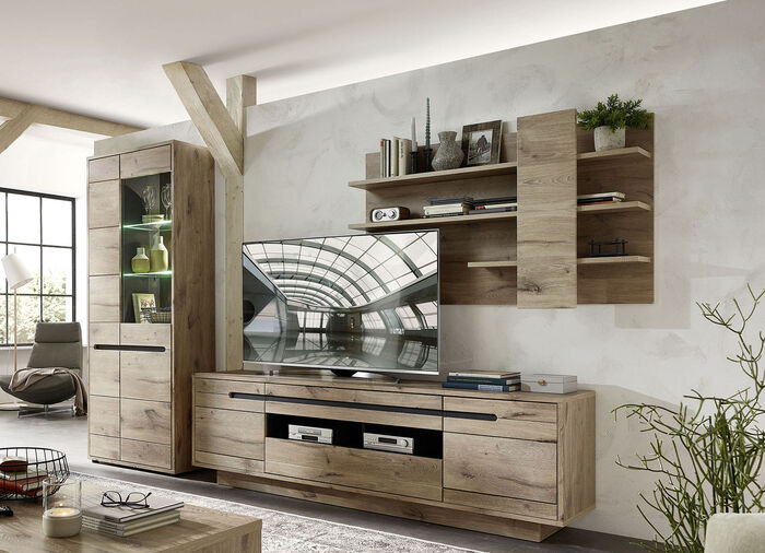 Wohnwand mit LED-Beleuchtung WILDEICHE