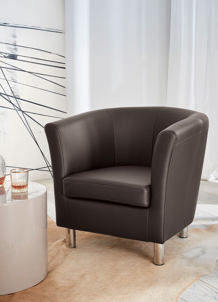 Edler Sessel auf stabilem Holzgrundgestell 