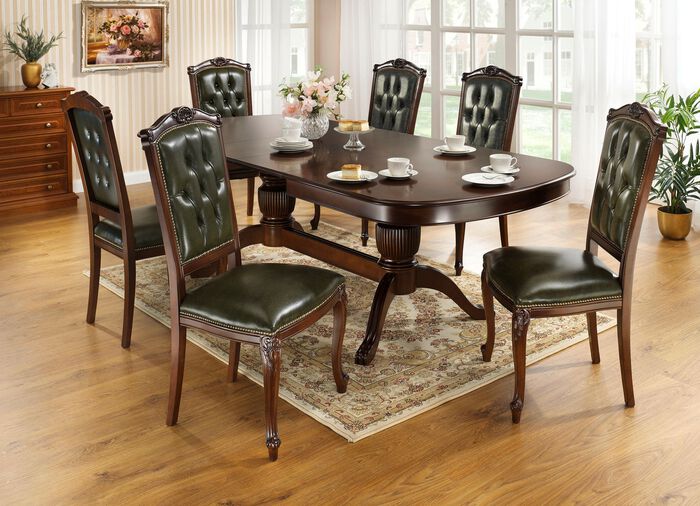 Hochwertige St&uuml;hle, 2er-Set, mit Federkern GR&Uuml;N