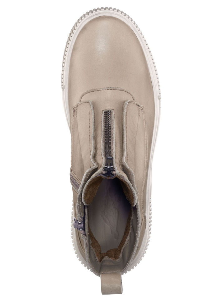 Libelle Bootie aus Nappaleder mit Zier-Reißverschluss TAUPE