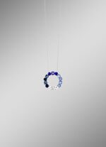 Anhänger mit synth. Zirkonia in Weiß und Blautönen 