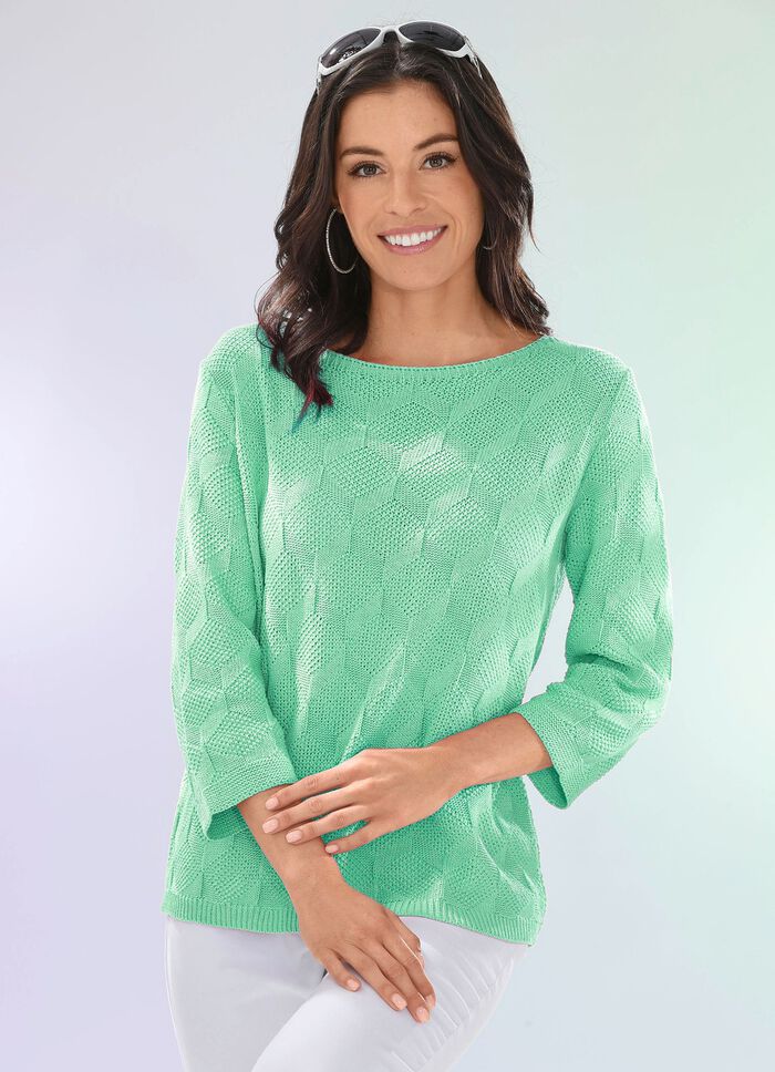 Pullover mit nachhaltig recycelter Baumwolle HELLGR&Uuml;N