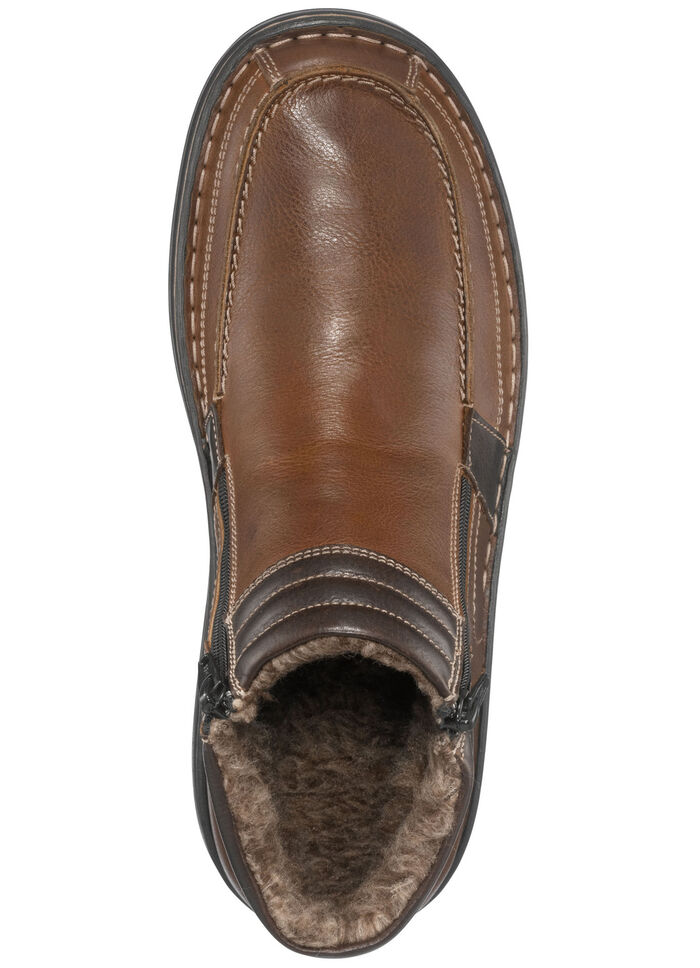 GINO GALANTE, gefütterte Herren-Boots, Winterschuhe, mit herausnehmbarem Fußbett COGNAC-MOKKA