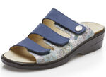 Pantolette aus Rind- und Chevreauleder JEANS-BUNT