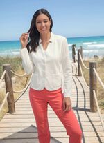 Blusenblazer mit Schulterpolstern ECRU