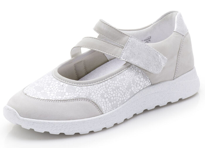 Waldläufer Slipper mit Elastikeinsatz im Ballenbereich HELLGRAU