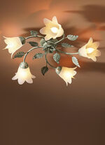 Deckenleuchte, 5-flammig, mit Gestell aus Eisen 