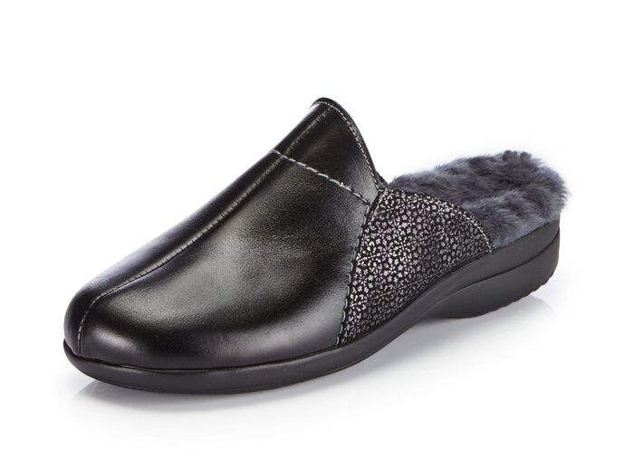 ELENA EDEN Pantoffel aus Kalb-Nappaleder SCHWARZ