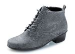 Waldl&auml;ufer Schn&uuml;r-Stiefelette mit floraler Pr&auml;gung GRAU