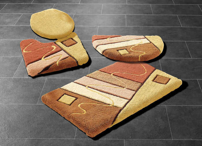 Handgearbeitete Badgarnitur in harmonischen Farbtönen TERRA-BRAUN