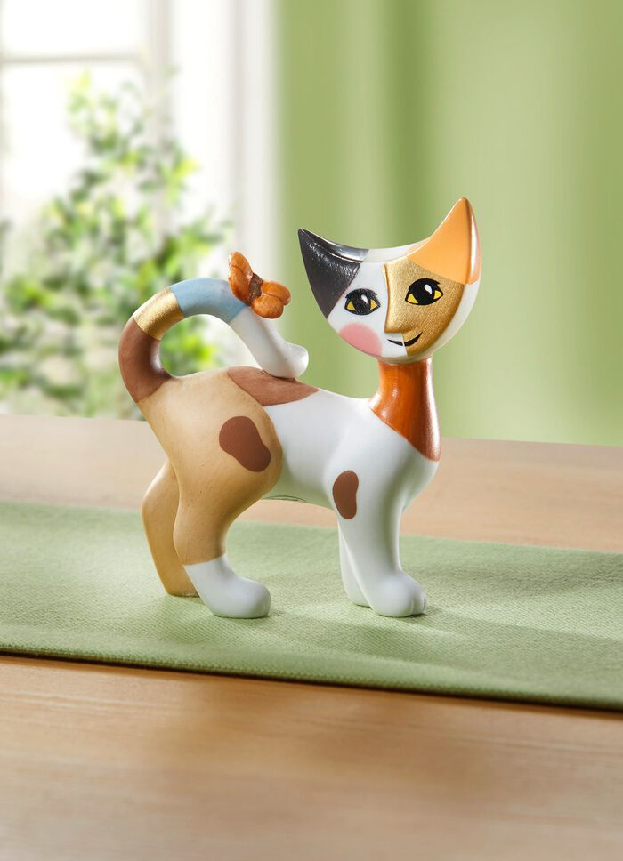 Von Hand gefertigt Katze aus Biskuitporzellan 