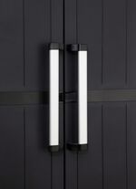 Ger&auml;teschrank Garage mit Holzlamellen-Effekt 