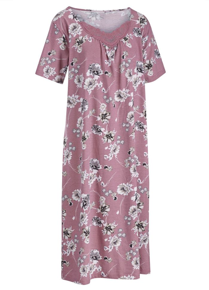 Zweierpack Nachthemden, wadenlang und mit Stickereispitze  