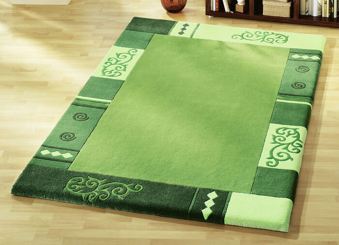 Handgetuftete Brücken, Teppiche und Bettumrandungen GRÜN