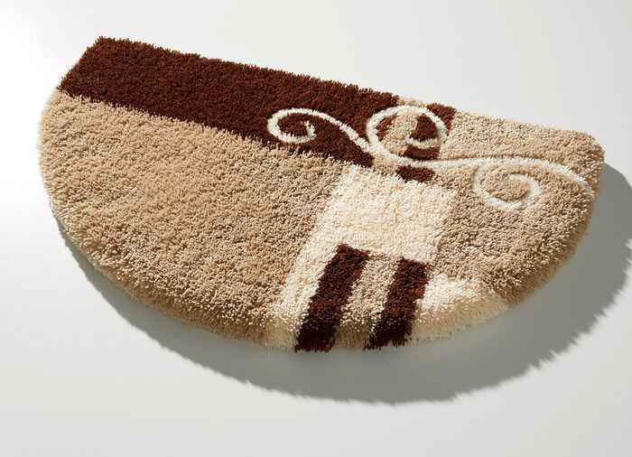 Badgarnitur mit rutschhemmend latexierter R&uuml;ckseite BEIGE