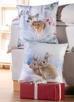 Samtweiche Kissenbez&uuml;ge mit Rei&szlig;verschluss ECRU-BUNT