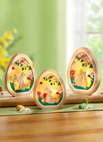 Beleuchtete Ostereier aus Holz, 3er-Set 