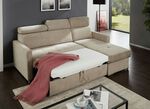 Polsterecke mit Schlaffunktion und Bettkasten BEIGE