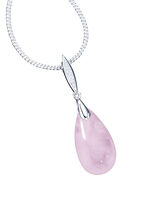 Anh&auml;nger mit Panzerkette und echt Rosenquarz 