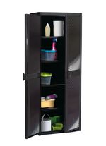 Gartenschrank mit strahlenf&ouml;rmigem Design an den T&uuml;ren 