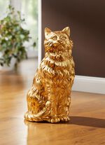 Katze mit Blattgold und Strass-Steinen 