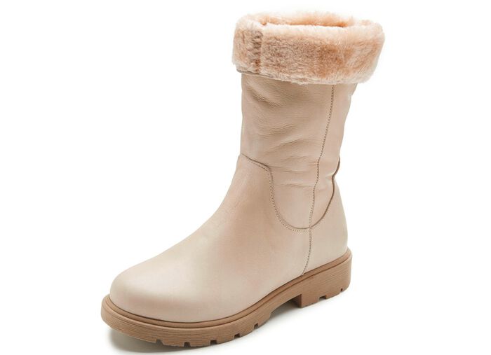Andrea Conti Stiefel mit flauschigem, umschlagbaren Kragen BEIGE