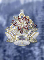 Fensterbild Glocken aus echter Plauener Spitze 