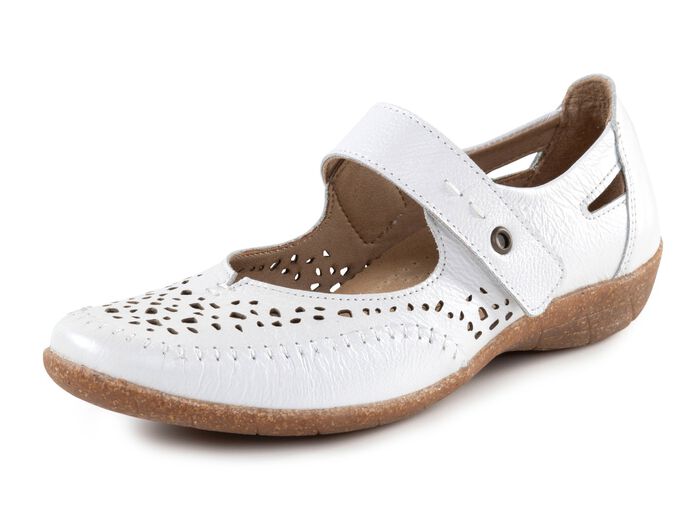 ELENA EDEN Slipper aus luftig durchbrochenem Leder WEISS