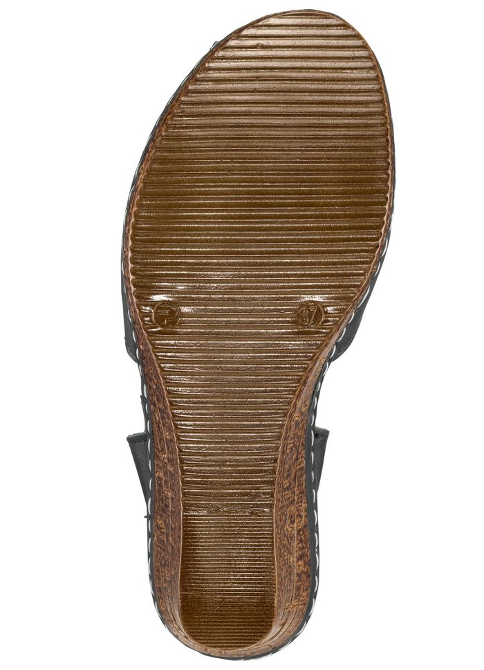 Gemini Sandalette aus schattiertem Rind-Nappaleder SCHWARZ-COGNAC