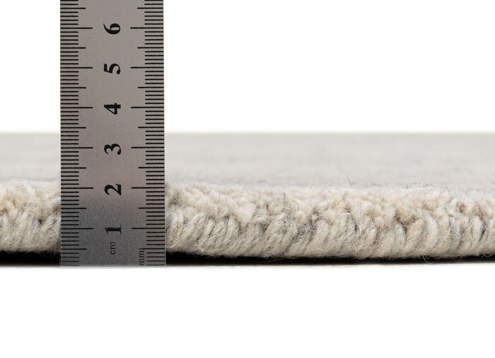 Handgewebte Br&uuml;cken und Teppiche aus 100% Schurwolle GRAUBEIGE